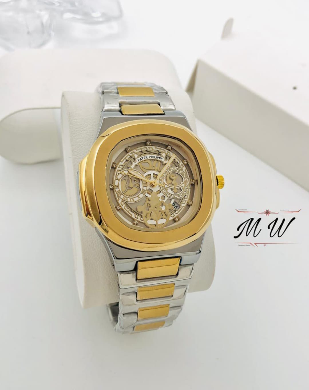 Skeleton Patek Watch Replica – Premium Quartz Stainless Steel with Date Feature – 8 Colours