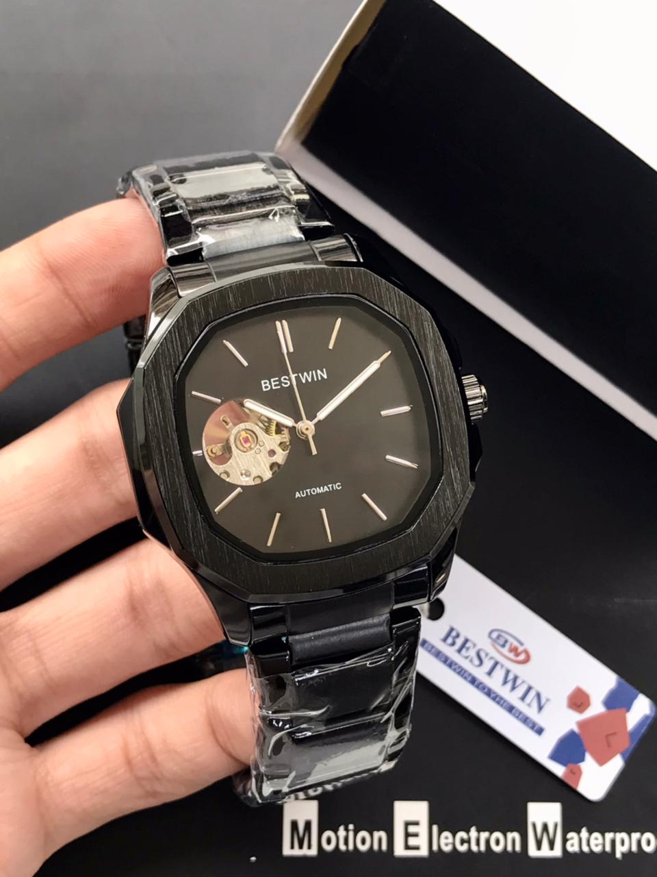 BESTWIN Automatic Men’s Watch – Square Dial, Stainless Steel, 6 Colours, Brand Pouch – Pakistan by Shop2Door Store
