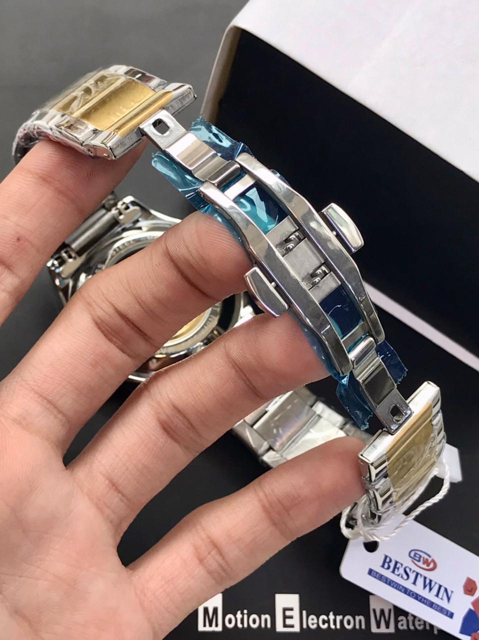 BESTWIN Automatic Men’s Watch – Square Dial, Stainless Steel, 6 Colours, Brand Pouch – Pakistan by Shop2Door Store